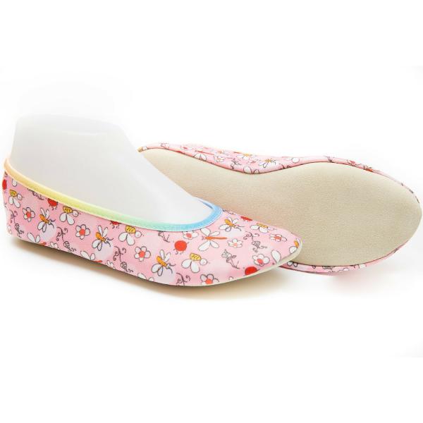 IWA 37 Biene Blume rosa Kinder Gymnastikschuhe Turnschläppchen Ballettschläppchen Hausschuhe